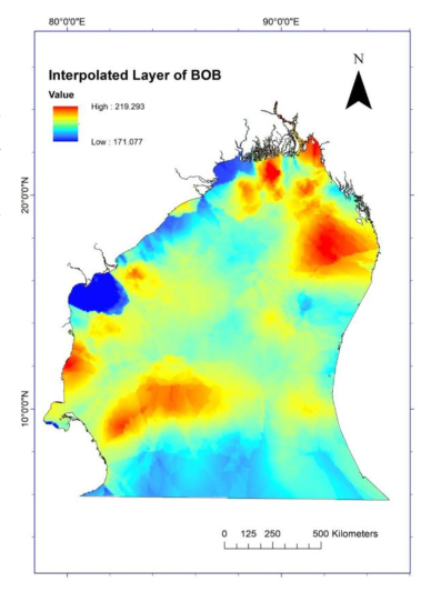 Chlorophyll-a and SST map of the Bay of Bengal